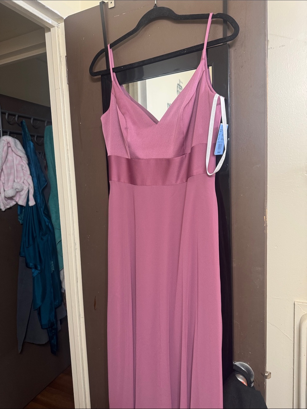 David's Bridal chianti Spaghetti-Strap Satin Waistband